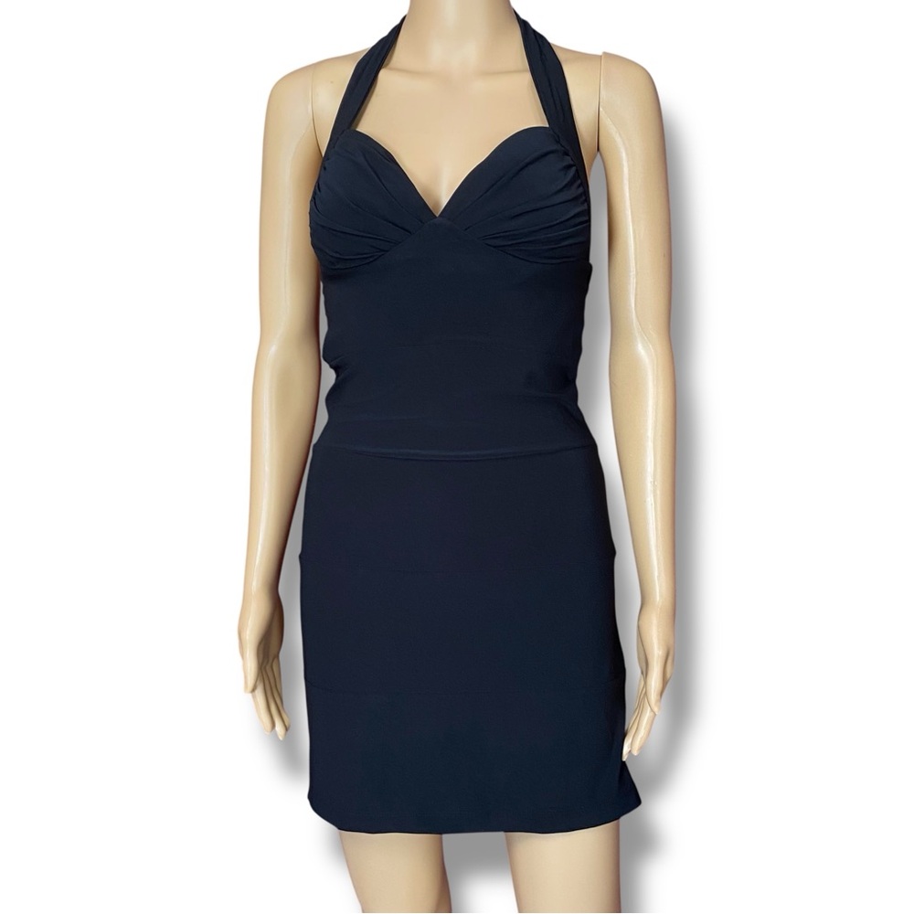 Wishes Wishes Wishes Little Black Dress Black Cocktail Evening Halter Mini Dress